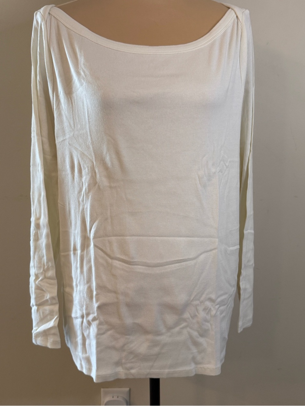 Banana Republic Factory off white/cream boat neck long sleeve top Plus SZ XXL.